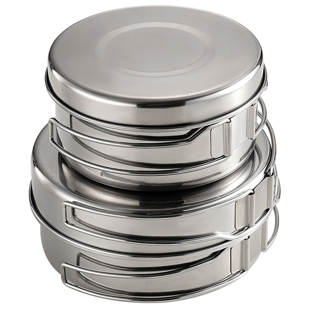 Camping Cooking Pots And Pans - 스테인리스 스틸 캠핑 조리기구 세트 1세트,