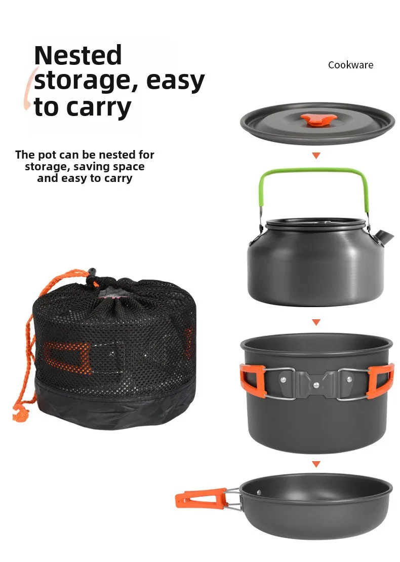 Nesting Camping Cooking Set - DS-308 야외용 대용량 조리기구 세트, 캠핑,