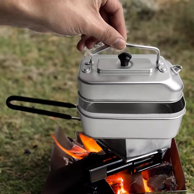 Camping Cooking Pots And Pans - 초경량 휴대용 피크닉 캠핑 관광 주전자,