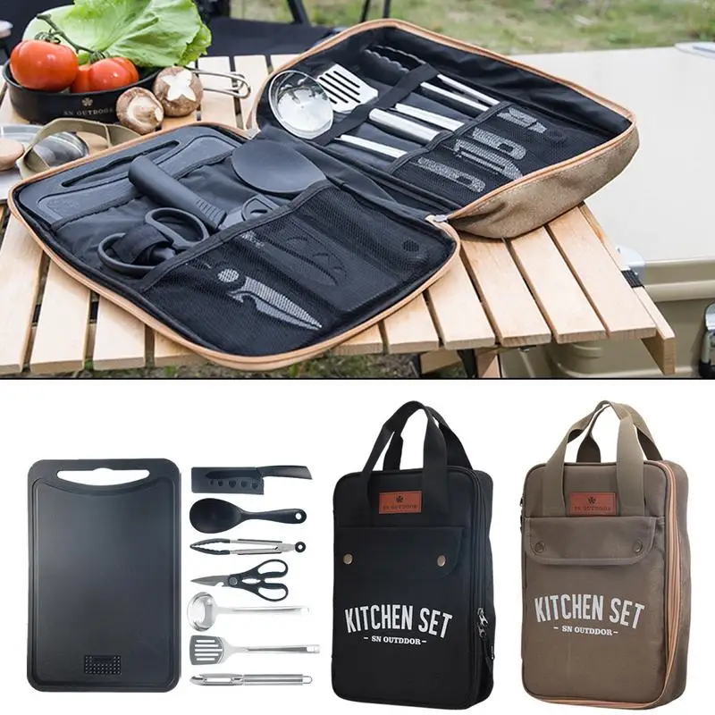 Camping Cooking Pots And Pans - 8종 캠핑 주방용품 세트 휴대용 야외