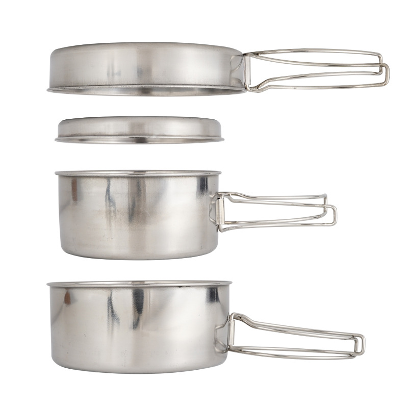 Nesting Camping Cooking Set - CLS 4종 스테인리스 캠핑 조리기구 세트