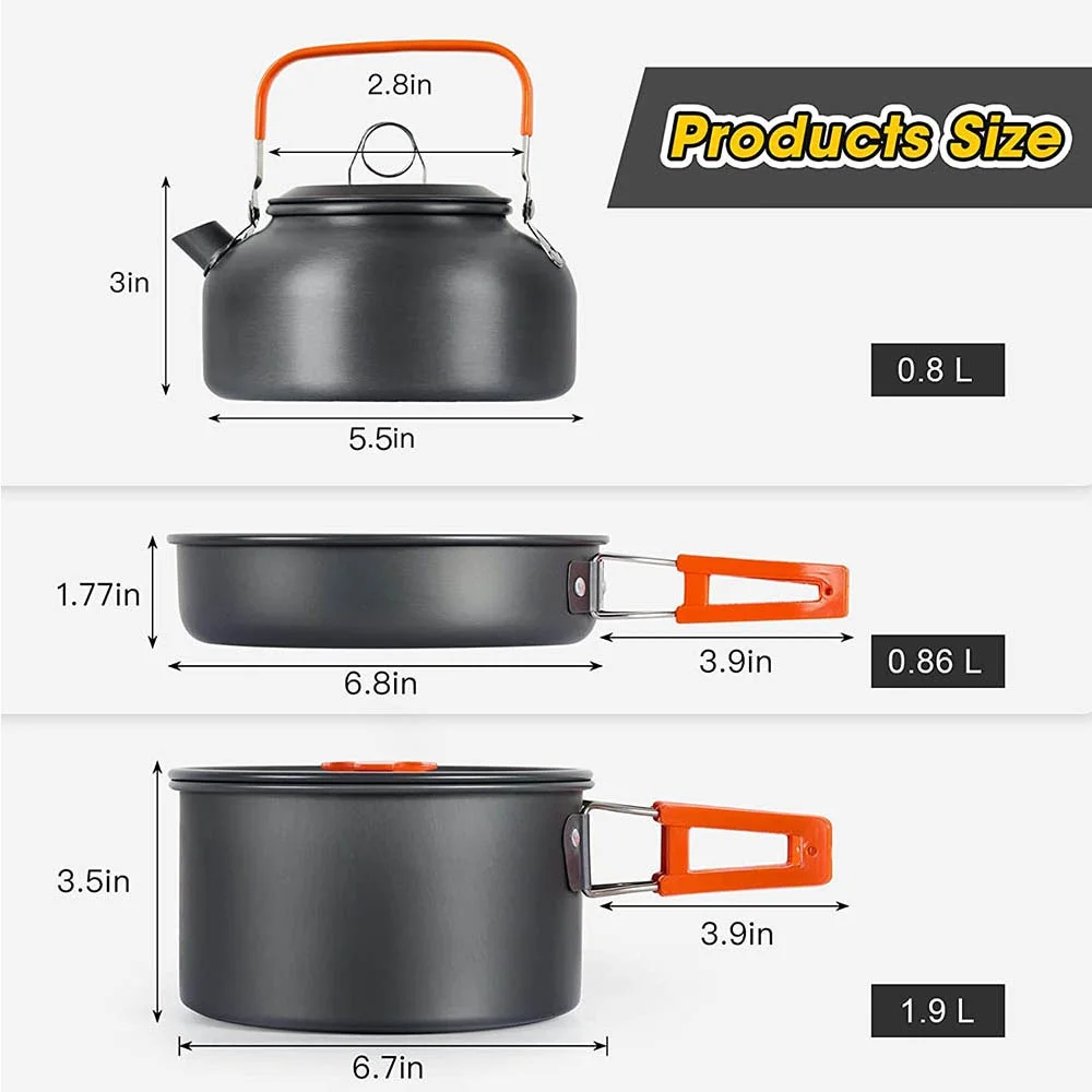 야외 캠핑 요리 세트, 붙지 않는 냄비 네스팅 보관 세 - Nesting Camping Cooking Set 리뷰 및 가격