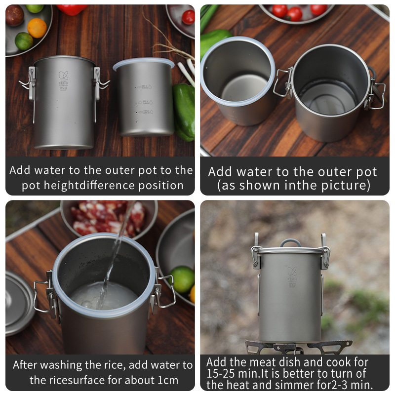 KEITH 순티타늄 밥짓기 냄비 900ml 초경량 접이 - Camping Cooking Ware 리뷰 및 가격