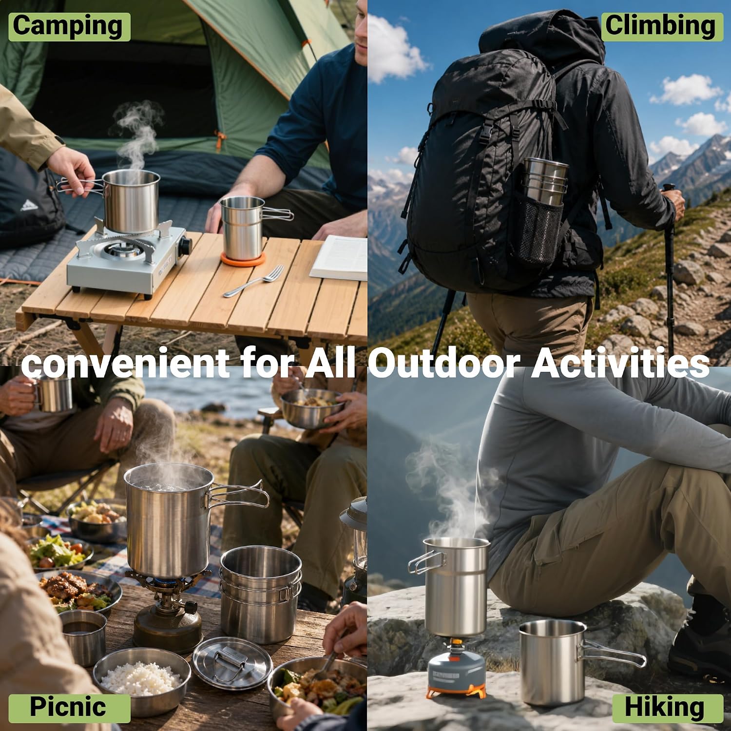 접이식 캠핑컵 머그컵 캠핑 냄비 조리기구 304 식품  - Camping Outdoor Cooking Equipment 리뷰 및 가격