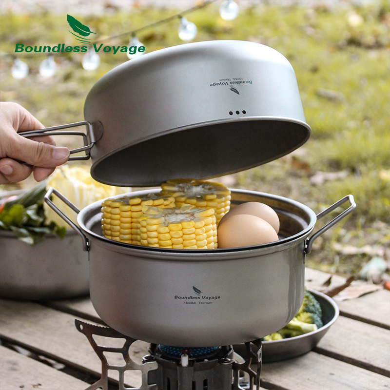 무한 항해 티타늄 스티머 스톡팟 프라이팬 세트 초경량  - Camping Cooking Pots And Pans 리뷰 및 가격
