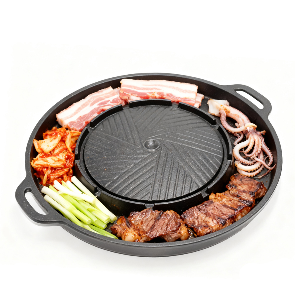 코선 한국식 바베큐 그릴 팬 2 in 1 원형 바베큐  - Camping Cooking Survival 리뷰 및 가격