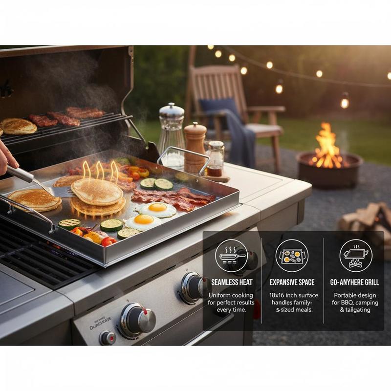 범용 플랫탑 그리들 18x16인치 캠핑, 테일게이팅 파 - Camping Outdoor Cooking Equipment 리뷰 및 가격