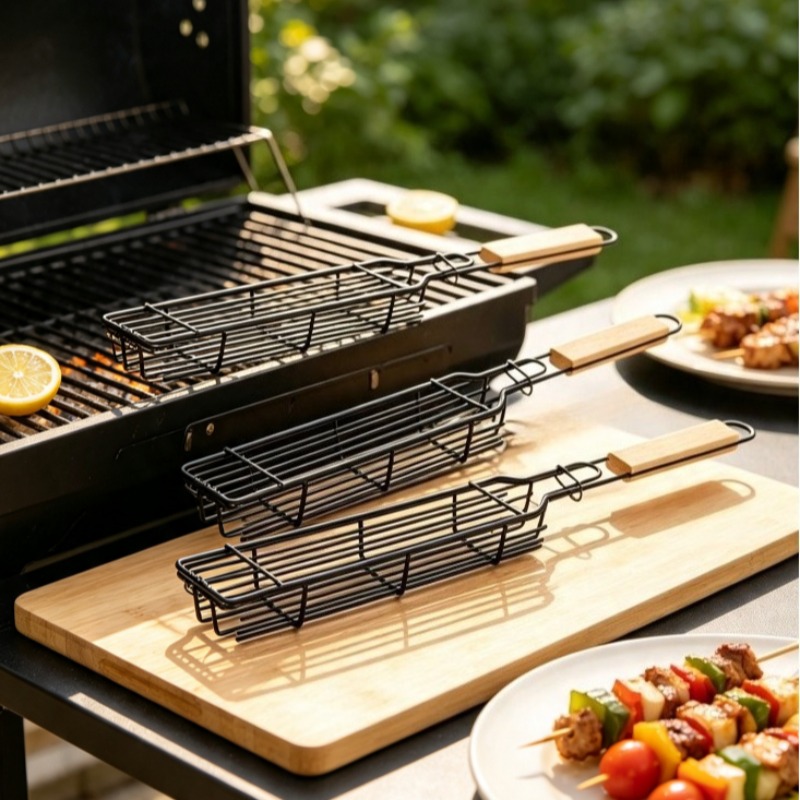 2/3개 스테인리스 스틸 그릴 바구니, 나무 손잡이가  - Nesting Camping Cooking Set 리뷰 및 가격