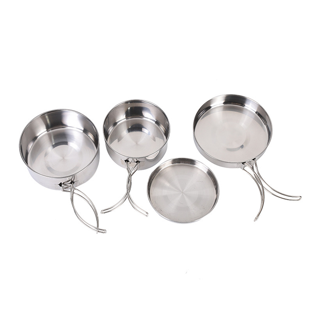 야외 요리 세트 4종 스테인리스 스틸 캠핑 하이킹 트레 - Nesting Camping Cooking Set 리뷰 및 가격