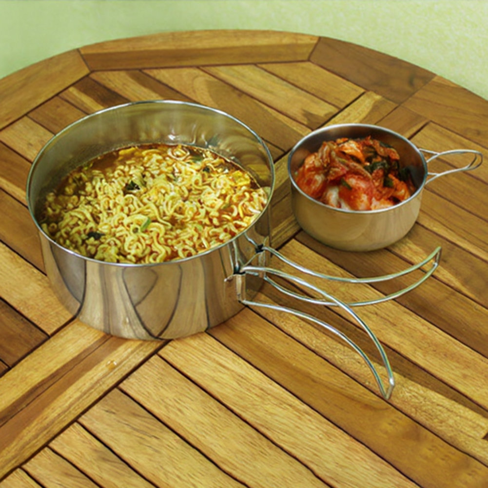 야외 요리 세트 4종 스테인리스 스틸 캠핑 하이킹 트레 - Nesting Camping Cooking Set 리뷰 및 가격