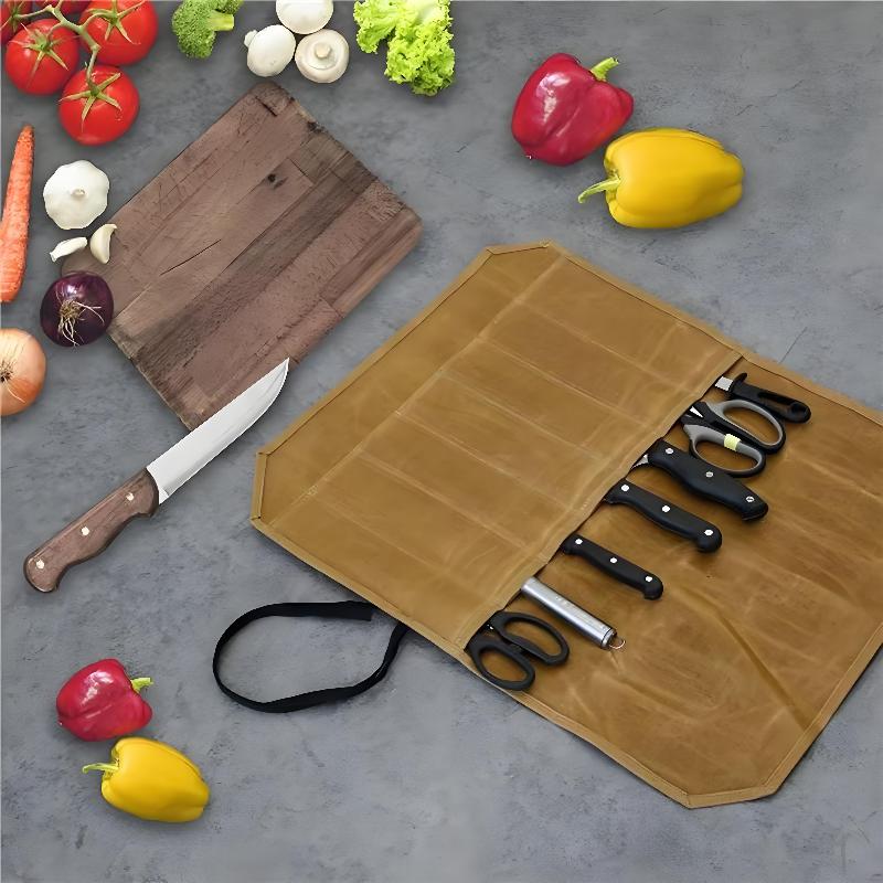 왁스 코팅 캔버스 셰프 나이프 롤 다용도 수납 슬롯 내 - Camping Cooking Organizer 리뷰 및 가격