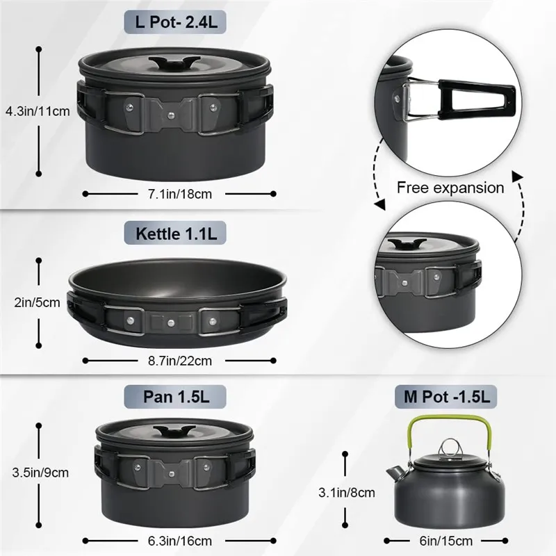 휴대용 캠핑 조리기구 세트 네스팅 디자인 4~5인용 야 - Nesting Camping Cooking Set 리뷰 및 가격