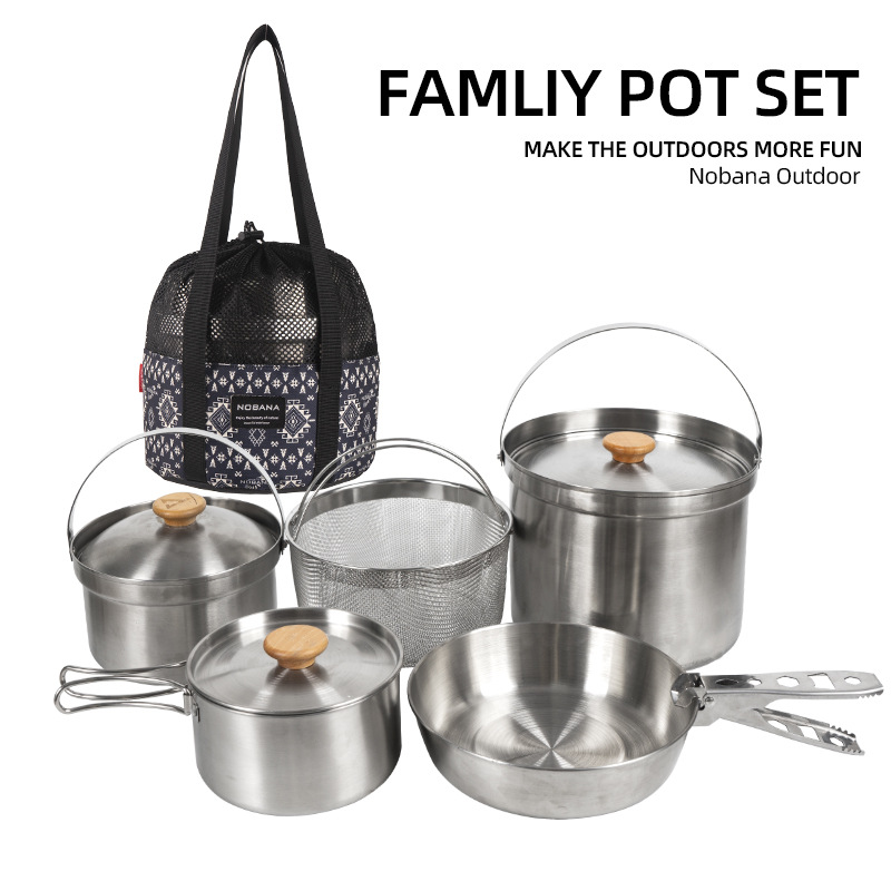 NOBANA 최신 야외 스테인레스 스틸 냄비 세트 캠핑 - Camping Cooking Pots And Pans 리뷰 및 가격