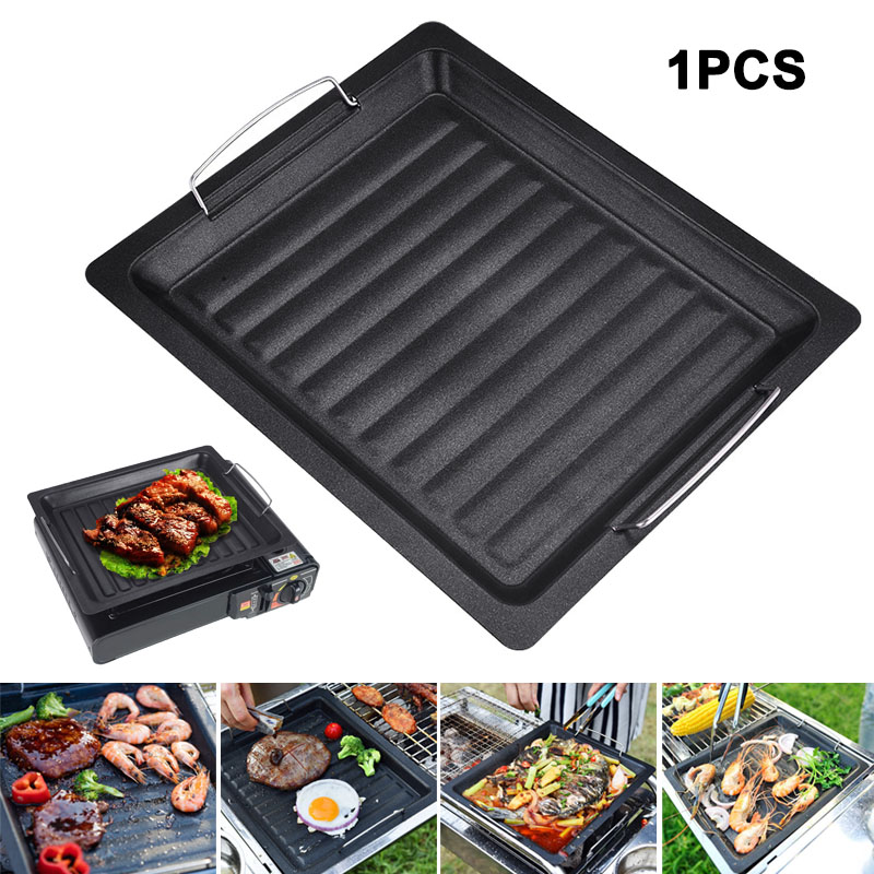 야외용 두꺼운 사각 그릴 팬, 손잡이 두 개, 휴대용  - Camping Cooking Candle 리뷰 및 가격