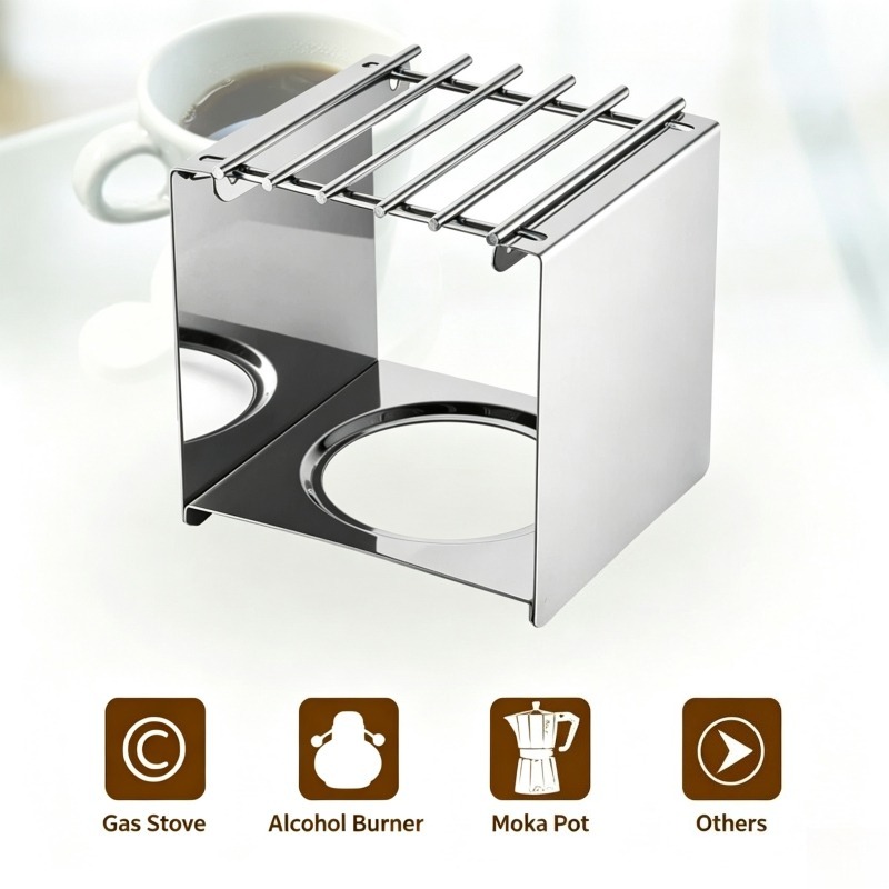 스테인리스 스틸 사각 커피 스토브 스탠드, 모카 포트  - Camping Outdoor Cooking Equipment 리뷰 및 가격