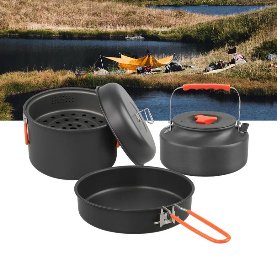 야외 조리기구 세트, 캠핑 요리 냄비 주전자, 스티머  - Camping Cooking Pots And Pans 리뷰 및 가격
