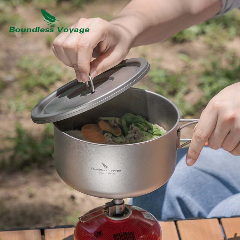 Boundless Voyage 티타늄 캠핑 냄비, 뚜껑 - Camping Cooking Ware 리뷰 및 가격