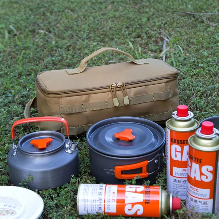 옥스포드 천 조리기구 보관 가방, 더블 지퍼, 손잡이  - Camping Outdoor Cooking Equipment 리뷰 및 가격